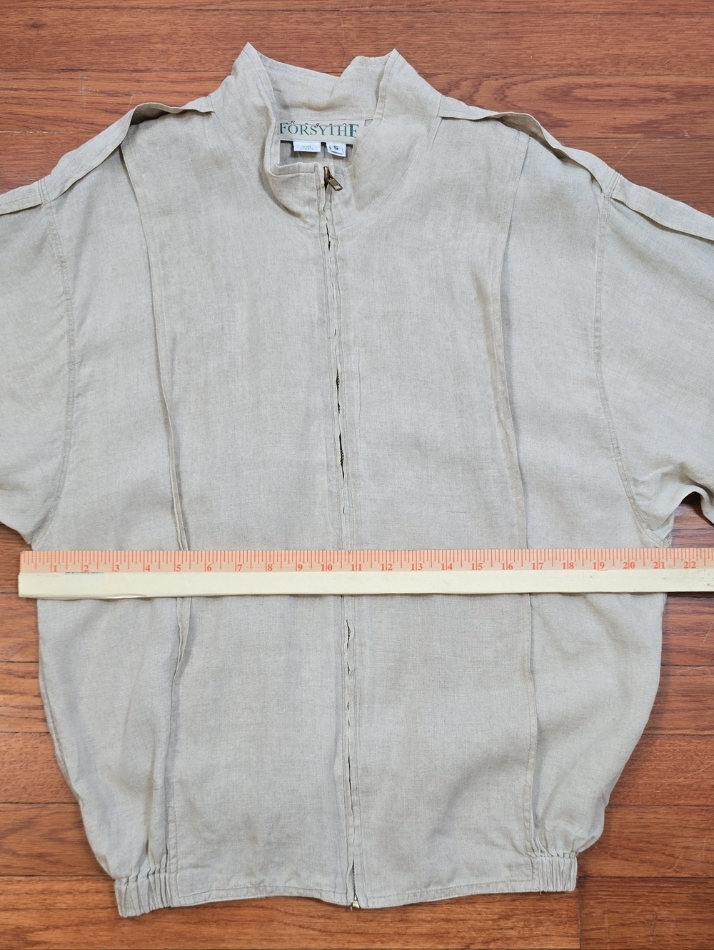 Vintage Roger Forsythe 100% Linen Bomber Lightweight Full Zip Jacket Sz.S - Picture 11 of 13